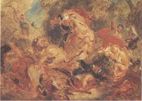 Eugene Delacroix La Chasse aux lions